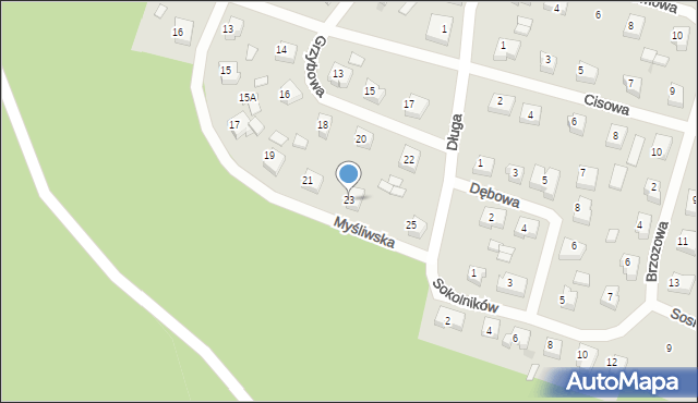 Skórcz, Myśliwska, 23, mapa Skórcz