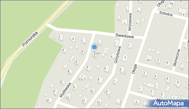 Skórcz, Myśliwska, 3, mapa Skórcz