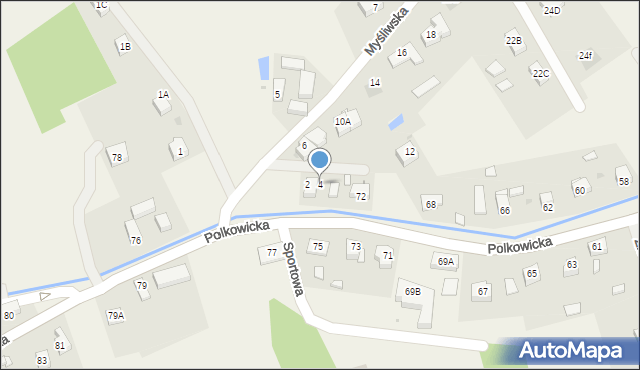 Sobin, Myśliwska, 4, mapa Sobin