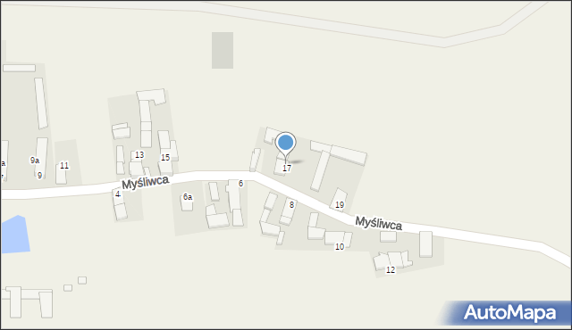 Sprzęcice, Myśliwca, 17, mapa Sprzęcice