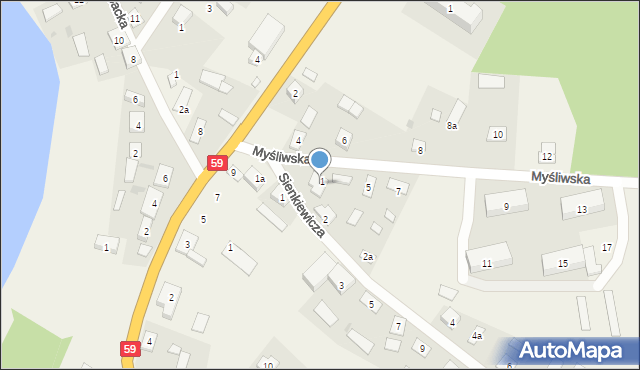 Spychowo, Myśliwska, 3, mapa Spychowo