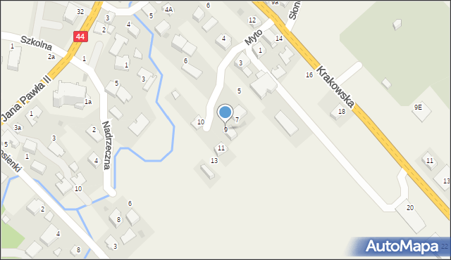 Spytkowice, Myto, 9, mapa Spytkowice