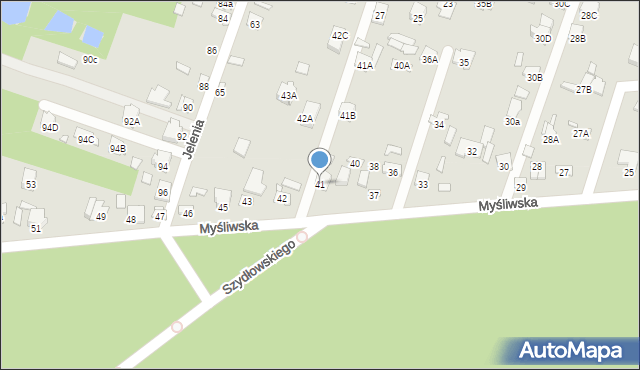 Starachowice, Myśliwska, 41, mapa Starachowic
