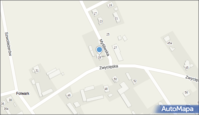 Stary Dybów, Myśliwska, 14, mapa Stary Dybów