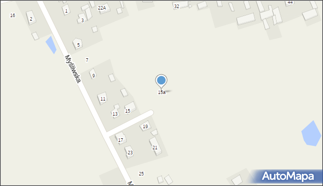 Stary Dybów, Myśliwska, 15a, mapa Stary Dybów