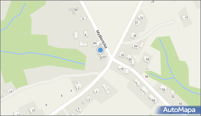 Świątniki Górne, Myślenicka, 12, mapa Świątniki Górne