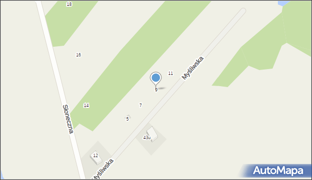 Świętajno, Myśliwska, 9, mapa Świętajno