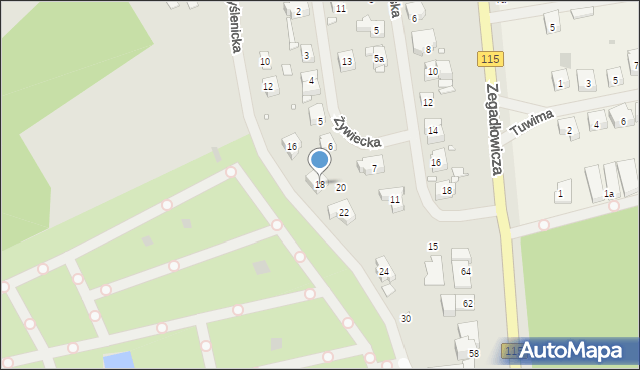 Szczecin, Myślenicka, 18, mapa Szczecina