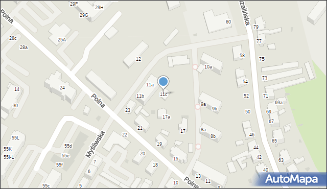 Szczecinek, Myśliwska, 11c, mapa Szczecinek