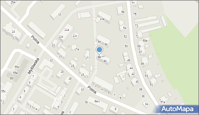 Szczecinek, Myśliwska, 8a, mapa Szczecinek