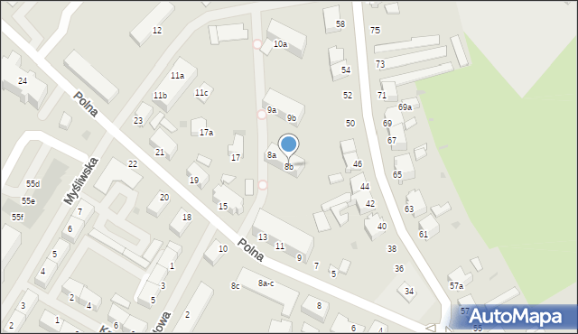 Szczecinek, Myśliwska, 8b, mapa Szczecinek