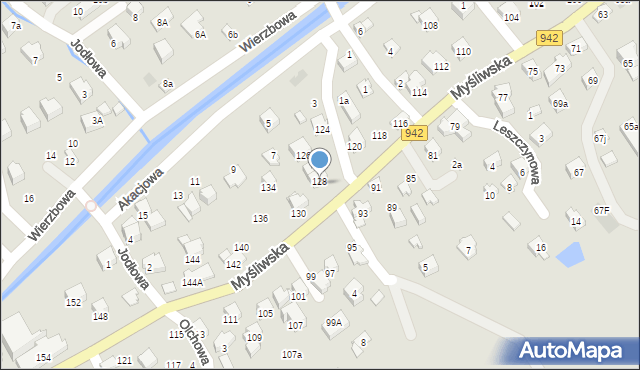 Szczyrk, Myśliwska, 128, mapa Szczyrk