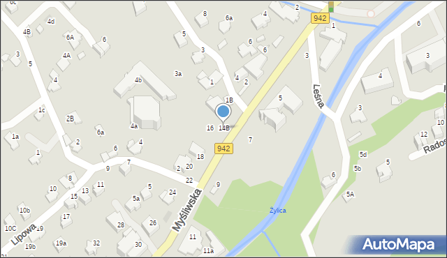 Szczyrk, Myśliwska, 14B, mapa Szczyrk
