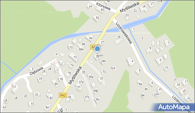 Szczyrk, Myśliwska, 29, mapa Szczyrk