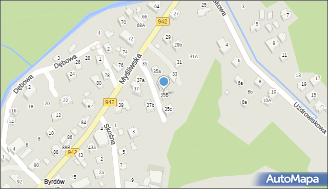 Szczyrk, Myśliwska, 35B, mapa Szczyrk