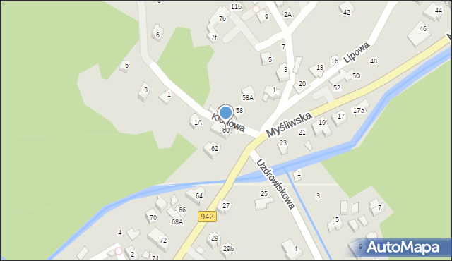Szczyrk, Myśliwska, 60, mapa Szczyrk