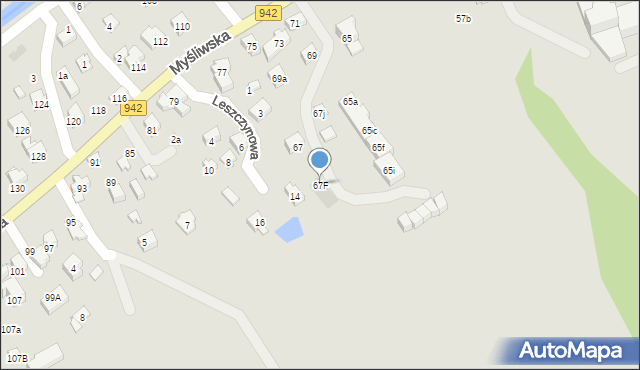 Szczyrk, Myśliwska, 67F, mapa Szczyrk