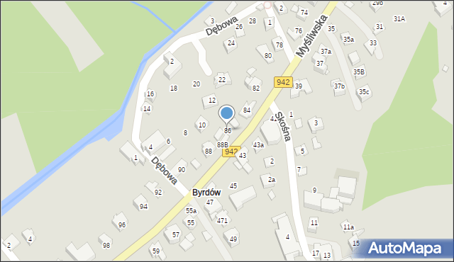 Szczyrk, Myśliwska, 86, mapa Szczyrk