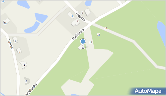 Tomaszkowo, Myśliwska, 12, mapa Tomaszkowo