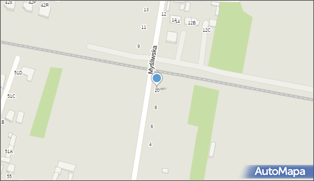 Tomaszów Mazowiecki, Myśliwska, 10, mapa Tomaszów Mazowiecki