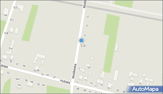 Tomaszów Mazowiecki, Myśliwska, 4/10, mapa Tomaszów Mazowiecki