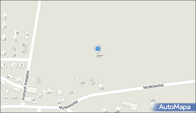 Tychy, Mysłowicka, 133, mapa Tychów