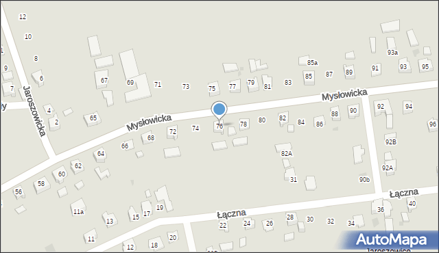 Tychy, Mysłowicka, 76, mapa Tychów
