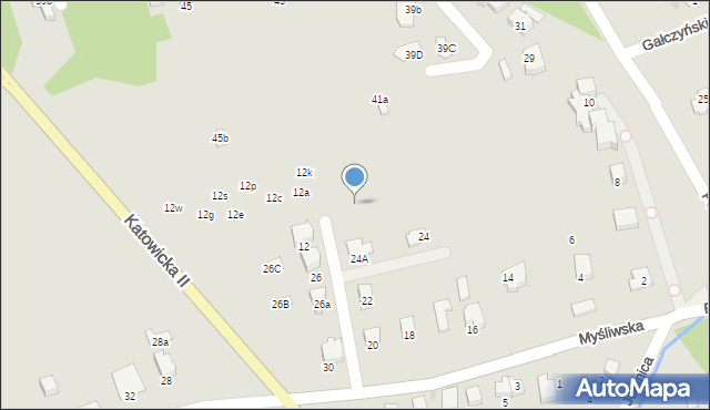 Ustroń, Myśliwska, 24c, mapa Ustroń