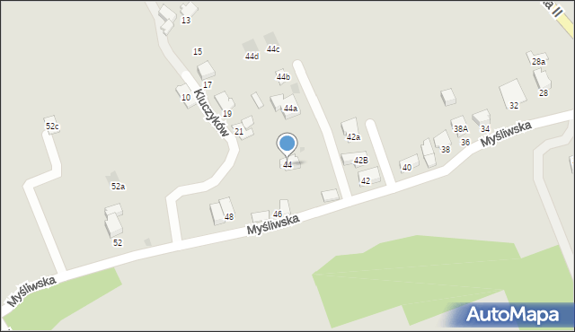 Ustroń, Myśliwska, 44, mapa Ustroń