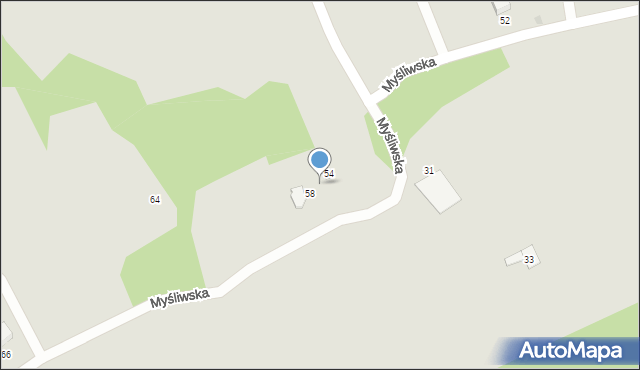 Ustroń, Myśliwska, 56, mapa Ustroń