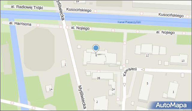 Warszawa, Myśliwiecka, 4, mapa Warszawy