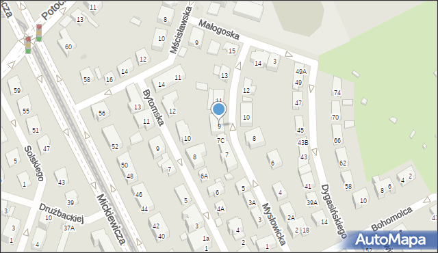 Warszawa, Mysłowicka, 9, mapa Warszawy