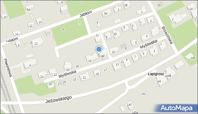 Warszawa, Myśliwska, 12A, mapa Warszawy