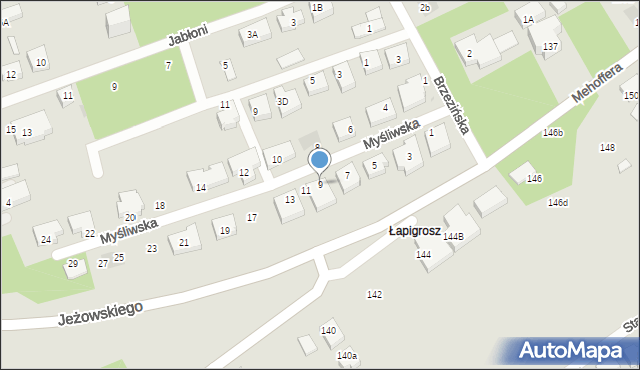 Warszawa, Myśliwska, 9, mapa Warszawy