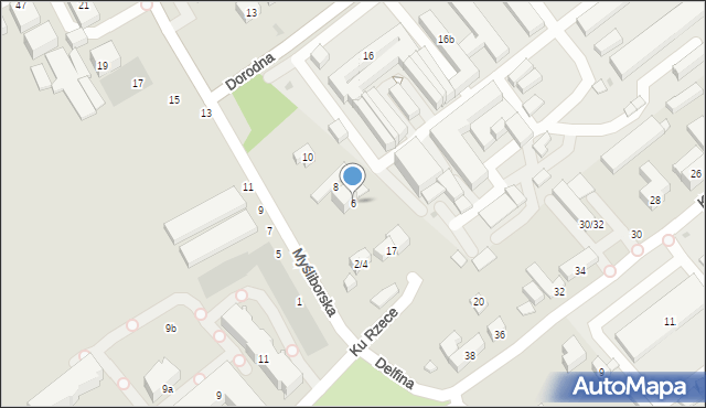 Warszawa, Myśliborska, 6, mapa Warszawy