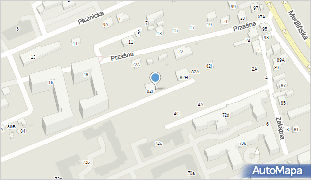 Warszawa, Myśliborska, 82G, mapa Warszawy