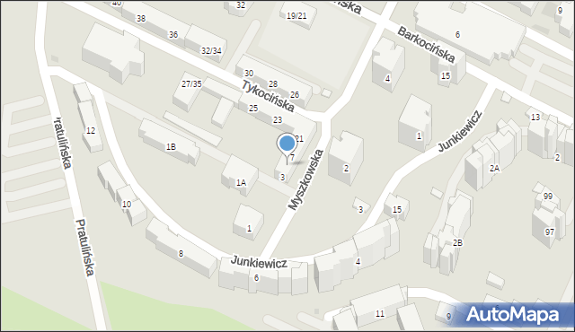 Warszawa, Myszkowska, 5, mapa Warszawy