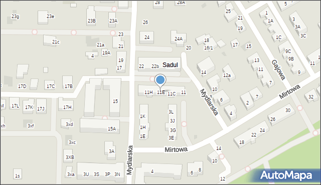 Warszawa, Mydlarska, 11E, mapa Warszawy