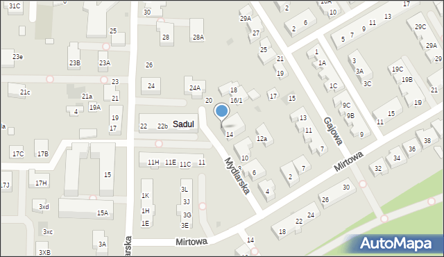Warszawa, Mydlarska, 16, mapa Warszawy