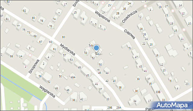 Warszawa, Mydlarska, 52b, mapa Warszawy