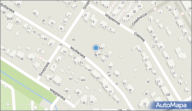 Warszawa, Mydlarska, 54, mapa Warszawy