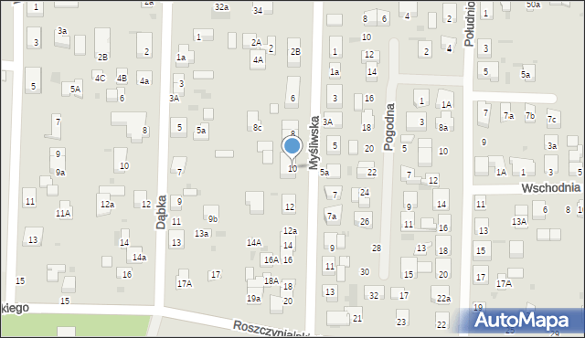 Wejherowo, Myśliwska, 10, mapa Wejherowo