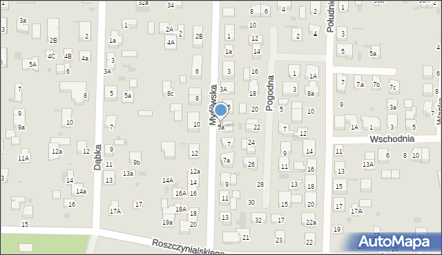 Wejherowo, Myśliwska, 5a, mapa Wejherowo