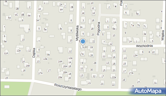 Wejherowo, Myśliwska, 7, mapa Wejherowo