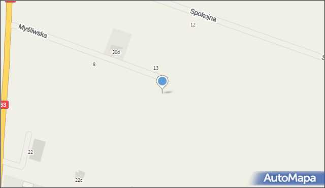 Wiśniew, Myśliwska, 16, mapa Wiśniew