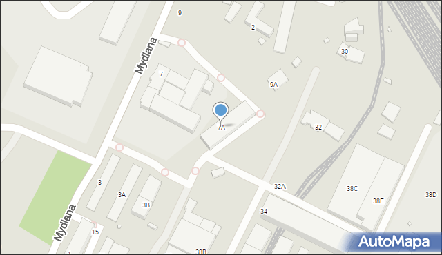 Wrocław, Mydlana, 7A, mapa Wrocławia