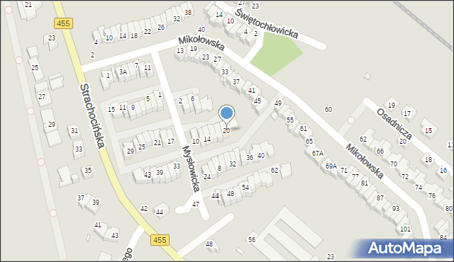 Wrocław, Mysłowicka, 20, mapa Wrocławia