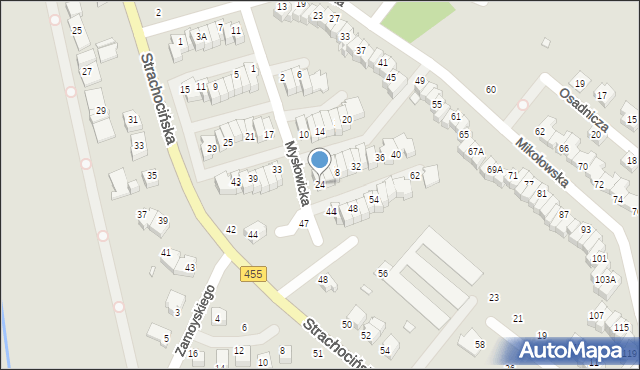 Wrocław, Mysłowicka, 24, mapa Wrocławia