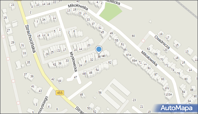 Wrocław, Mysłowicka, 36, mapa Wrocławia