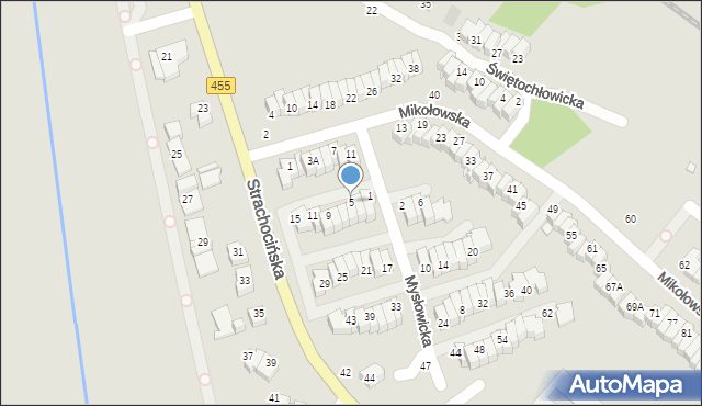 Wrocław, Mysłowicka, 5, mapa Wrocławia